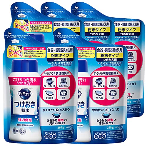 パッケージ個数:1 ・高い洗浄力: キュキュットの粉末洗剤は、高い洗浄力で汚れを効率よく取り除きます。 ・つめかえ可能: 260gのつめかえ用パックで、洗剤を節約できます。 ・無着色: 無着色のため、