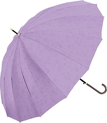 パープル/親骨サイズ：55cm/733-028 パッケージ個数:1 雨や水にぬれると桜の柄が浮かび上がります。 親骨は、風に強くしなやかで折れにくいグラスファイバー骨仕様です。 親骨サイズ：55cm 