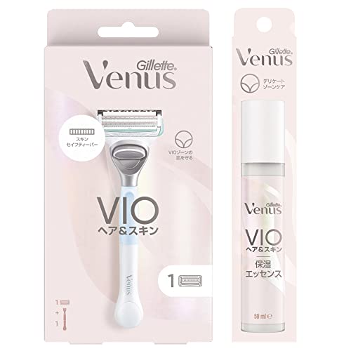 ホワイト・ブルー/-/- ・？2Stepケア (VIO専用カミソリ+2イン1ジェル) 1.VIOにやさしいジェルでシェービング時に肌を保護* *潤滑効果により 2. スキンセイフティーバー付きカミソリ