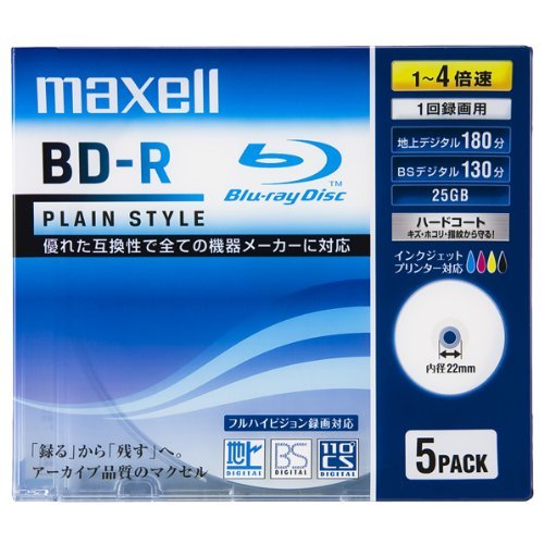 Blu-ray Disc-/-/BR25VPLWPB.5S ・パッケージ個数:1 ・規格:-R / 容量(GB):25 ・種類:AV用 / 記録面:片面1層 / 4倍速 ・入数:5 ・盤面印刷:可 /