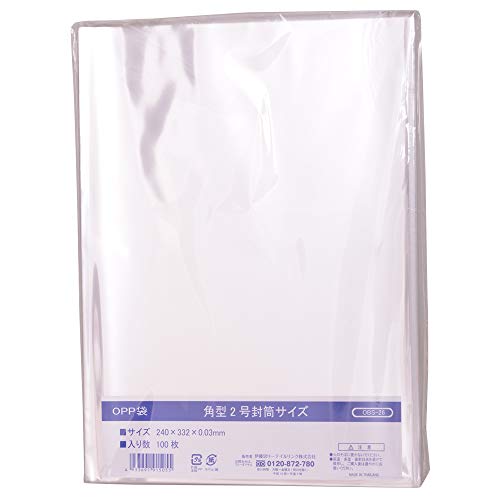 100枚入シール無し/角型2号サイズ用/OBS-26 Color:シール無しSize:角型2号サイズ用Style:100枚入 パッケージ個数:1 伊藤忠リーテイルリンク OPP袋 透明角型2号封筒サイ