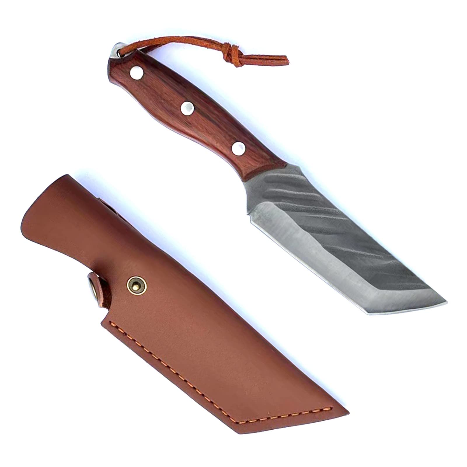 釣り、キャンプ、BBQなどに・赤 骨切り包丁/刃渡り110mm ・・Size:骨切り包丁/刃渡り110mm ・仕様サイズ：全長約225mm/刃渡り約110mm/刃厚約4mm；刃材：ステンレス刃物鋼/硬