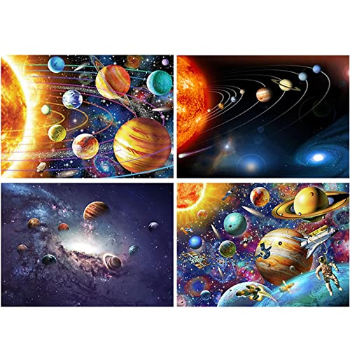 手芸キット・太陽系 - 4 個 ・・Color:太陽系 - 4 個 ・キャンバス：4枚セット ダイアモンドアート セット。絶妙なキャンバスは、高品質のプリンターで一流の品質で正確に印刷されます。高解像