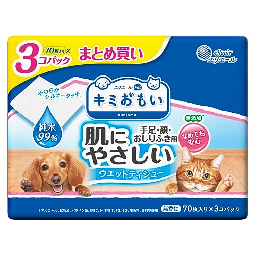 白/-/純水99．9％ 70枚×3P ・パッケージ個数:1 ・散歩の後、食事の後、目やにケアにもこれ1つで全身お手入れ ・本体サイズ (幅X奥行X高さ):153X153X119mm ・本体重量:719