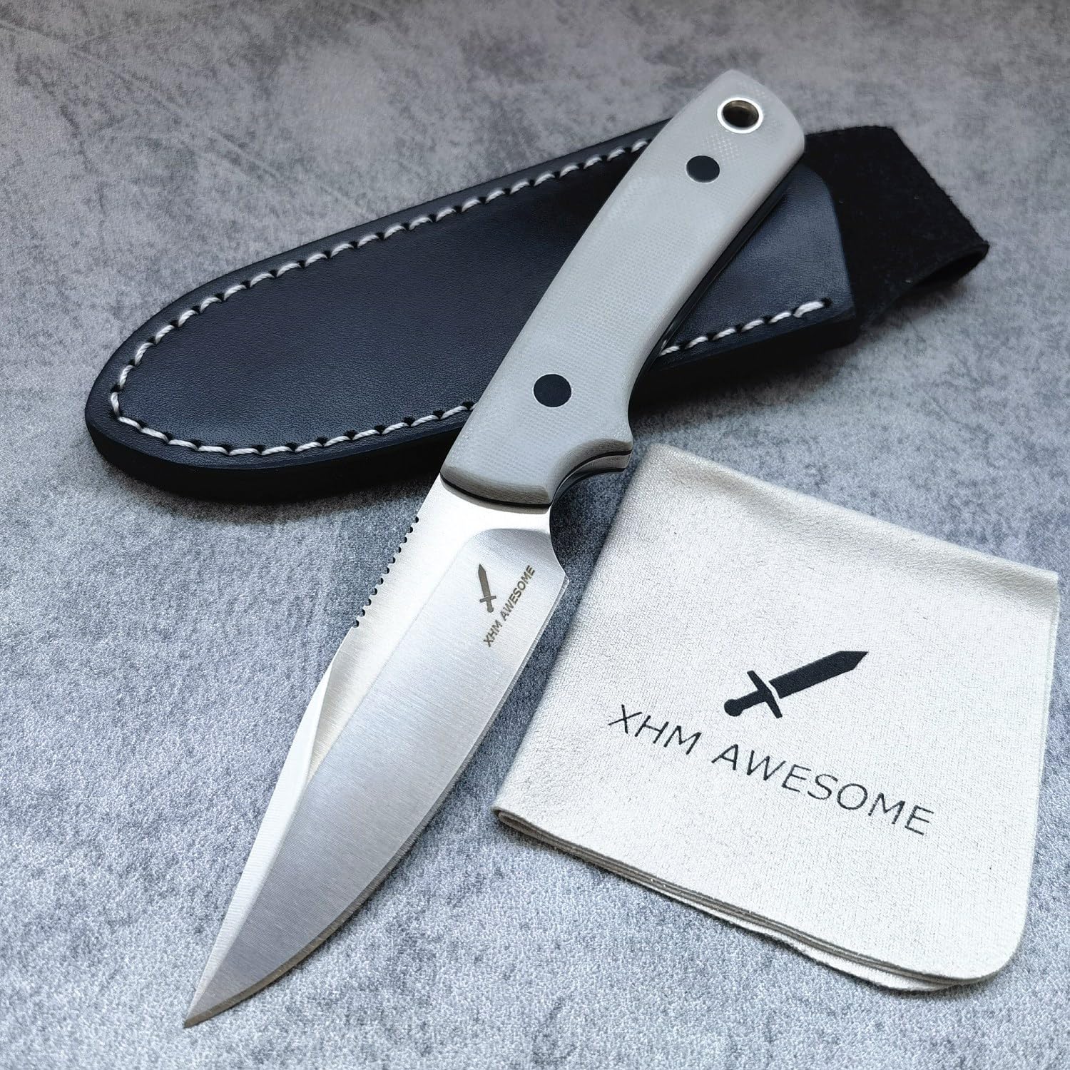ナイフの仕様全長約：18.5cm 刃体長さ：9cm 刃厚：5mm 素材：7Cr13Mov鋼、耐摩耗性と耐蝕性に優れています。ナイフ重量142g。シース重量43g。 ・フルタングの構造7Cr13Movス