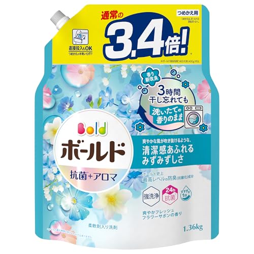 ―/超ジャンボ/- ・パッケージ個数:1 ・フレッシュフラワーサボンの香り ・抗菌+アロマ ・強洗浄ですすぎ1回でOK ・24h抗菌 ・洗濯洗剤のボールドジェルはレノアHAPINESS共同開発
