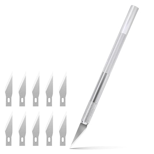 仕様色：シルバー サイズ：14*0.8cm 重さ：約20g セット内容：細工用カッター*1個、替え刃*10枚 ・高品質素材高品質のアルミニウムハンドルと炭素鋼ブレード、高硬度、良い手触り、耐久性。絶妙