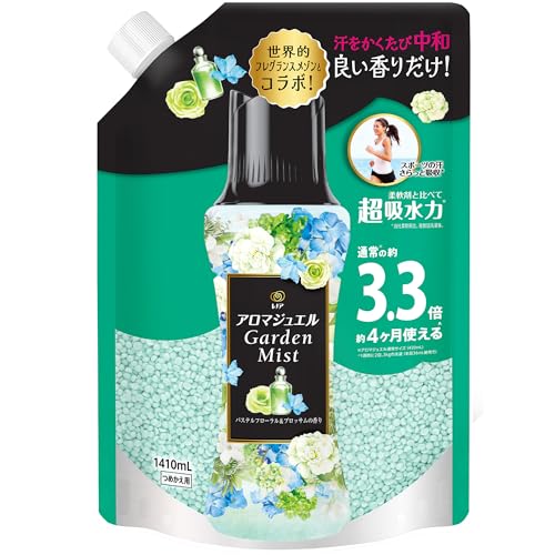 -/超特大/- ・パッケージ個数:1 ・アロマジュエルなら柔軟剤に比べて超吸水*。ドライヤー時間短縮(*当社柔軟剤比。複数回洗濯後。) ・香りが12週間長続き*するので、お気に入りのヘビロテ服*1の香