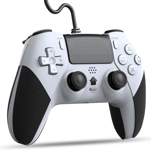 ホワイト/-/- ・Color:ホワイト ・2025新登場 & PS-4コントローラー本ゲームパッドは斬新なデザインとユニークな外観を持っています。有線ゲームパッドなので、電池切れを気にせず、