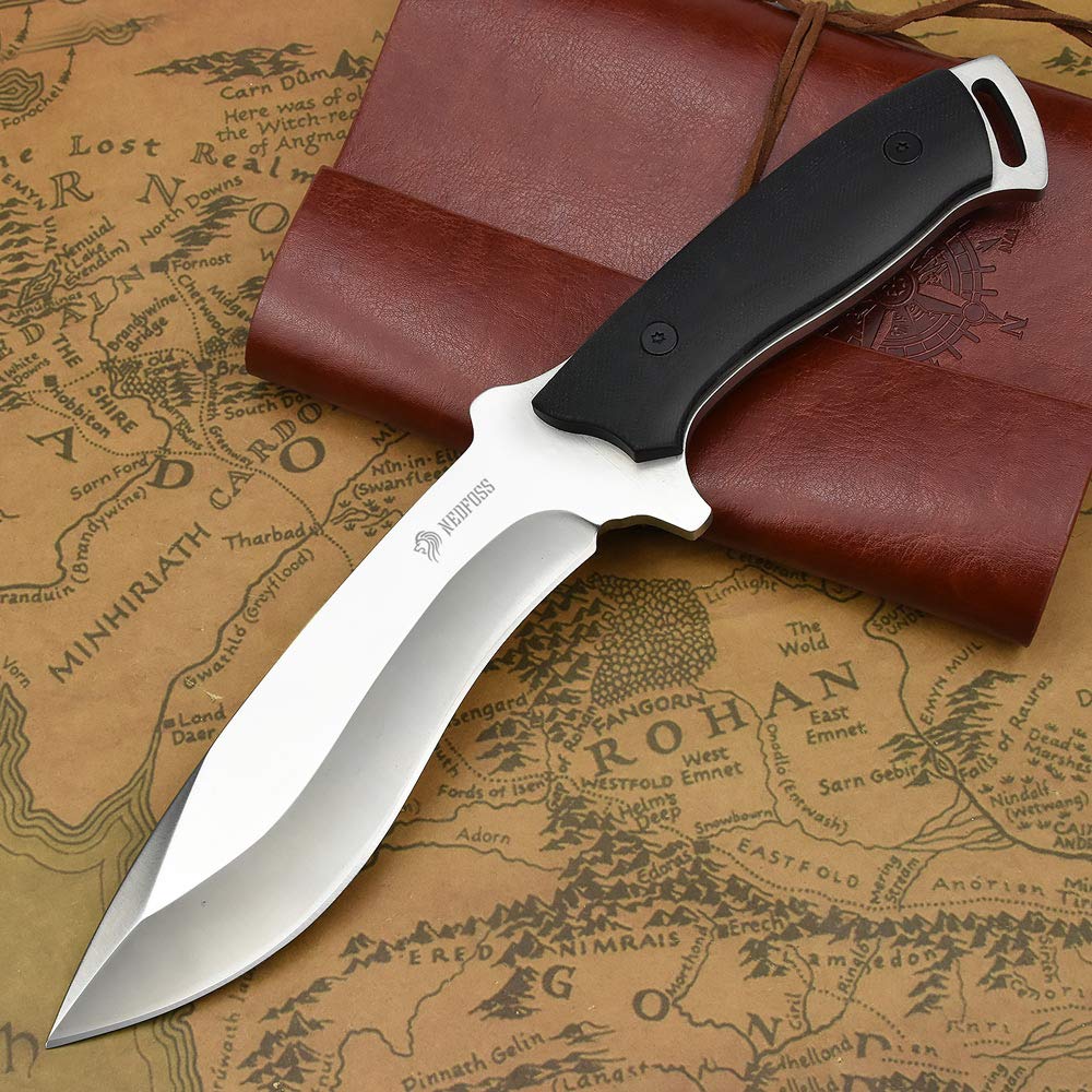 アメリカン ・ブッシュクラフトナイフ 仕様全長：29cm 刃体長さ：148mm、刃の厚さ：5.5mm ブレード素材：8Cr13Mo V ハンドル素材：G10 重量：375g 硬度：58-59HRC ・