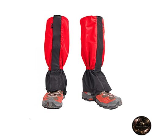 R-STYLE Waterproof Breathable Highly Durable Long Gaiters for Hiking - Red -
