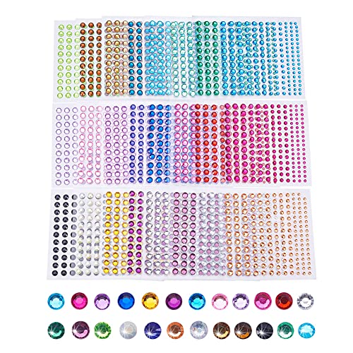 ・4サイズ 24色 3168個 24色 DIY-WH0012-03 ・4サイズ：当社のキラキララインストーンステッカーは高品質のアクリル製で、透明感があり、光沢があります。直径約3mm/4mm/5mm