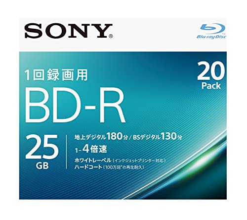 片面1層-/20枚(地デジ約60時間)/20BNR1VJPS4 ・Size:20枚(地デジ約60時間)Pattern Name:1回録画25GB ・パッケージ個数:1 ・大切な映像の保存用ディスクに最